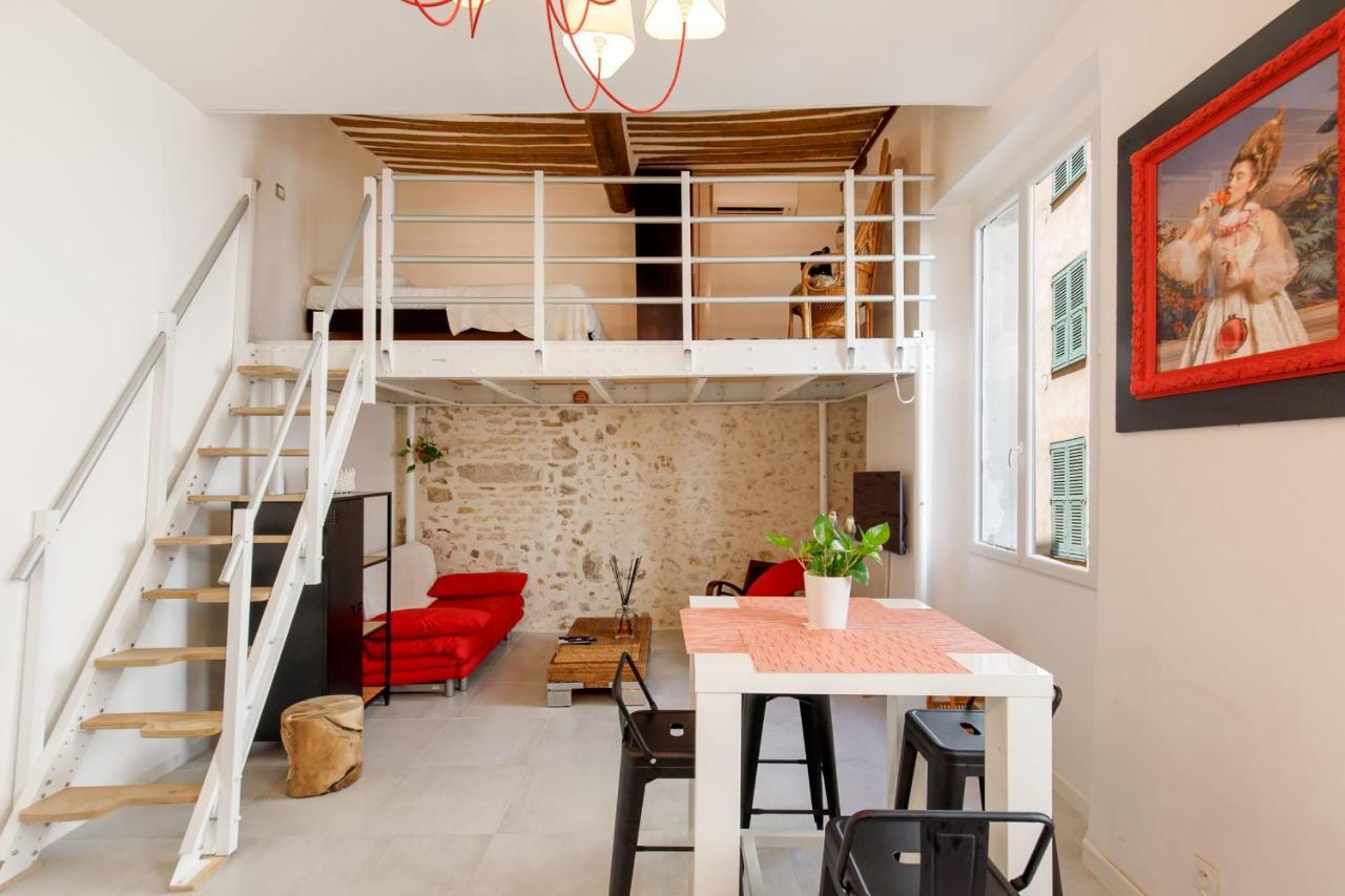 Superb Air-Conditioned Loft In The Heart Of Viel Antibes Lägenhet Exteriör bild